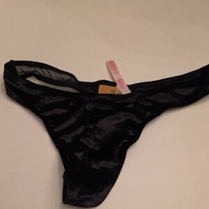 Black Velvet Thong Victoria's Secret Pink
